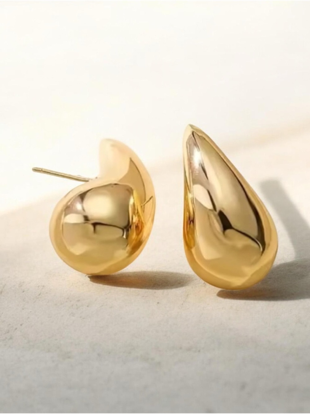 Gold Tone Water Drop Earrings